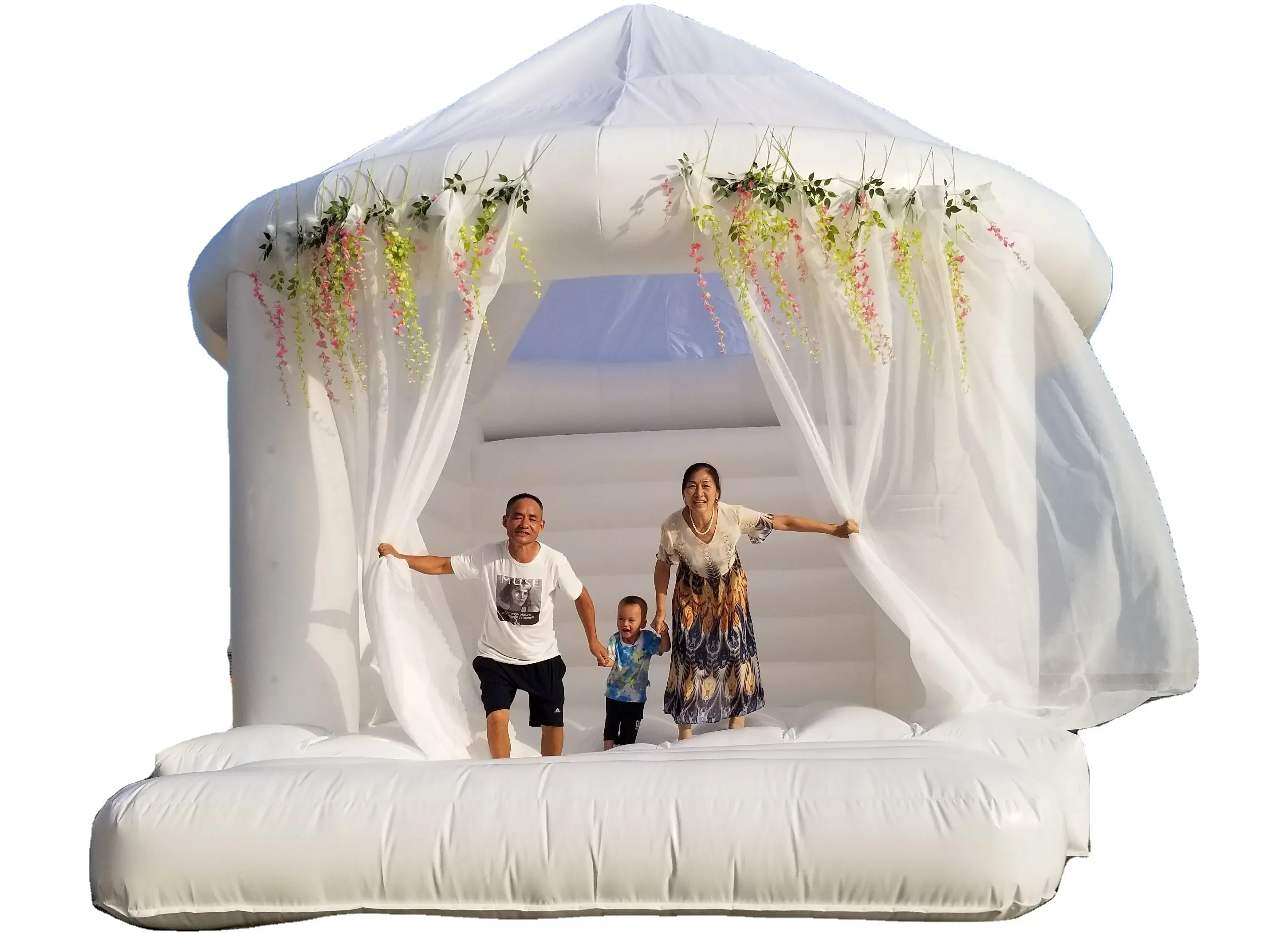 

Popular Inflatable White Bounce House Wedding Inflatable Bouncer Castle with Slide