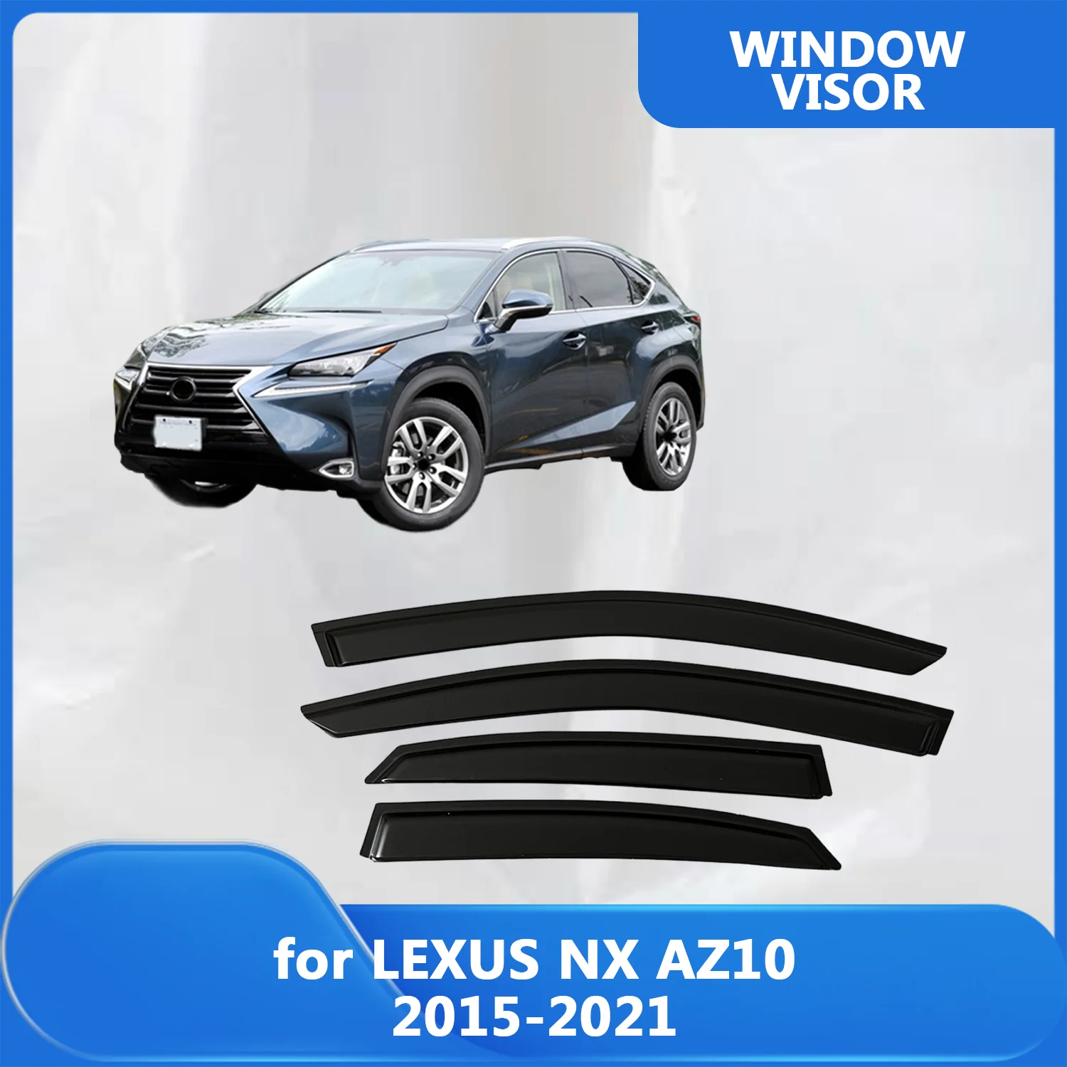 

FOR LEXUS NX 2015-2018 2019 2020 2021 Side Window Visor Rain Guard Side Vent Deflector Weathershield Outside-Mount Tape On