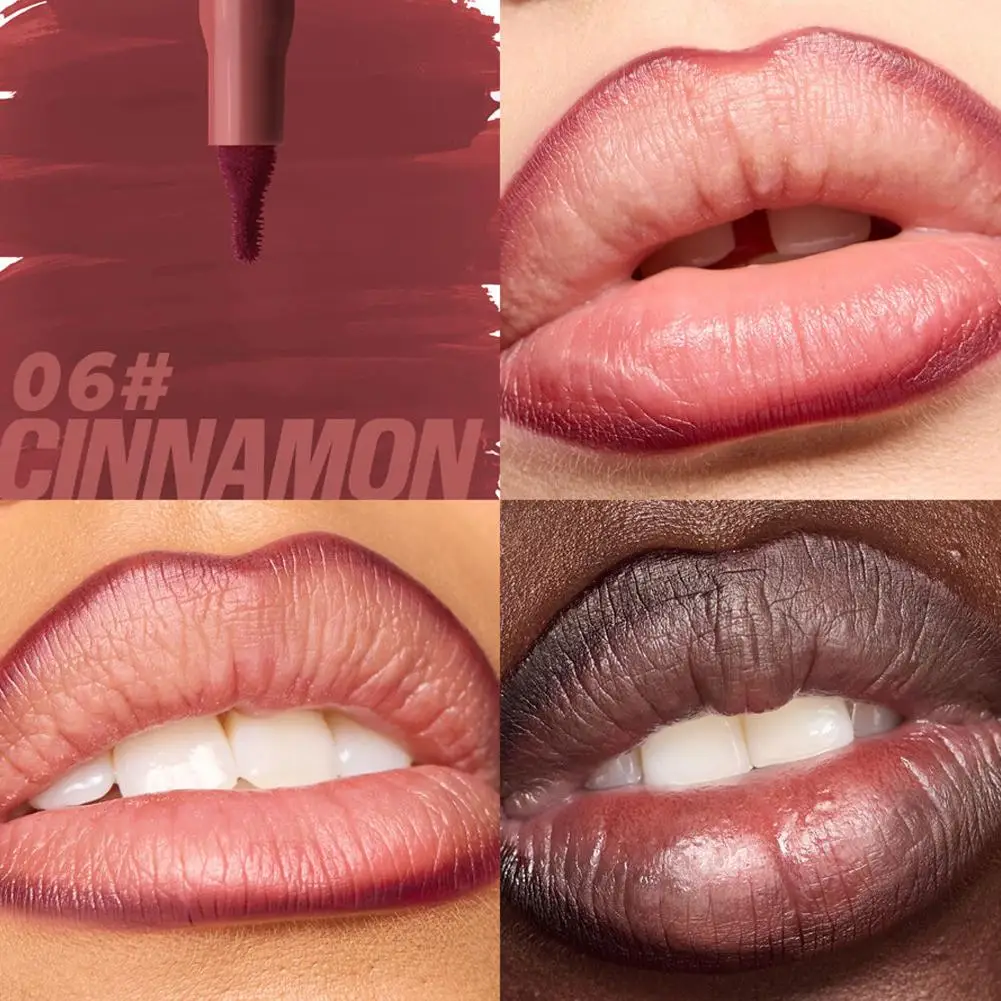 Velvet Lip Liner Stain - Waterproof Long-Lasting Lip Contour Pen Dual-Ended Precise Tip For Definition & Fill Non-Stick Cup