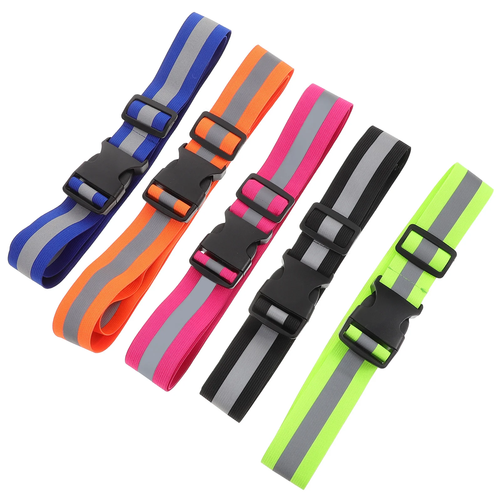 

5Pcs Reflective Running Belt Lightweight Elastic Girdle for Night Running Walking Cycling High Visibility Safety Outdoor Fitness