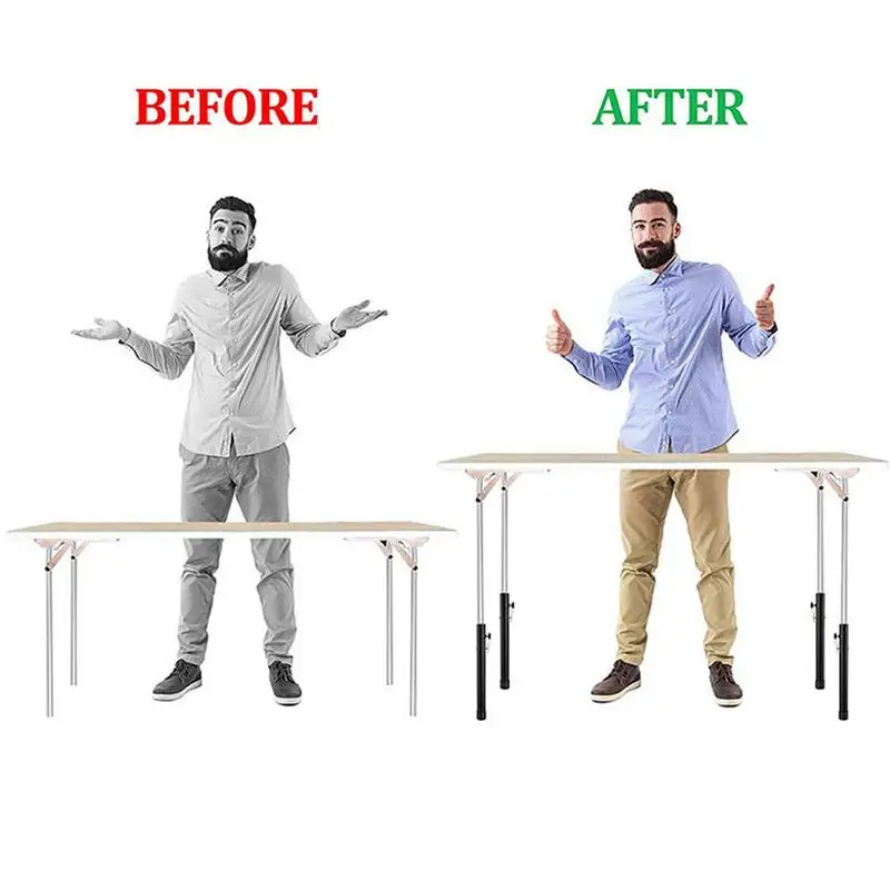 4pcs Table Leg Extenders Stainless Steel Furniture Leg Foldable Desk Risers Sofa Cupboard Cabinet Leg Extender For Kitchen Table