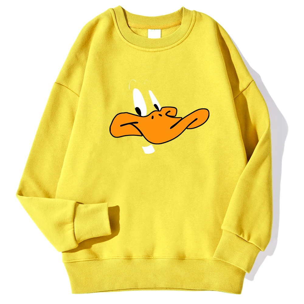 Cartoon Duck Personality Pattern Man Hoody Hip Hop Oversize Sweatshirt Cartoons Soft Hooded Warm Autumn Unisex Sportswears