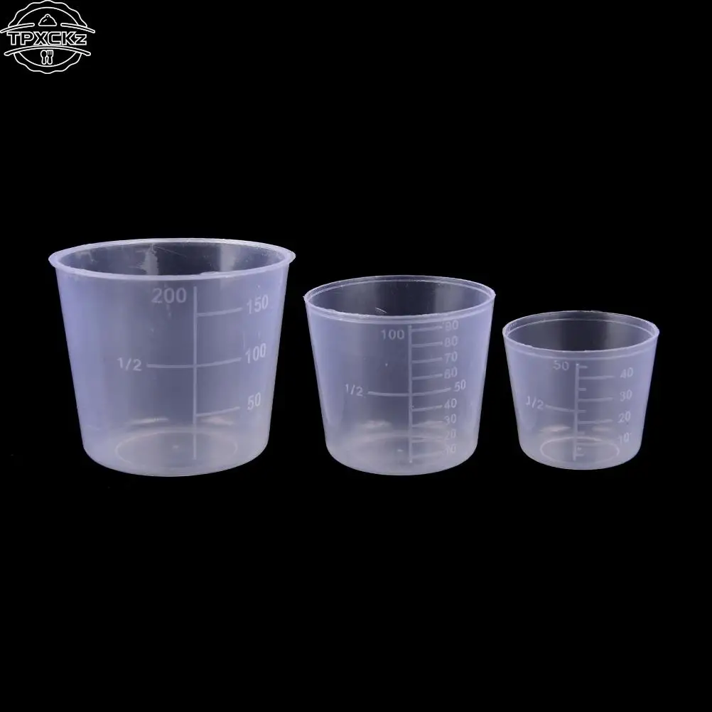 3PCS/Set 200/100/50ml Measuring Cup Labs Plastic Graduated Beakers Kitchen Tools Accessories