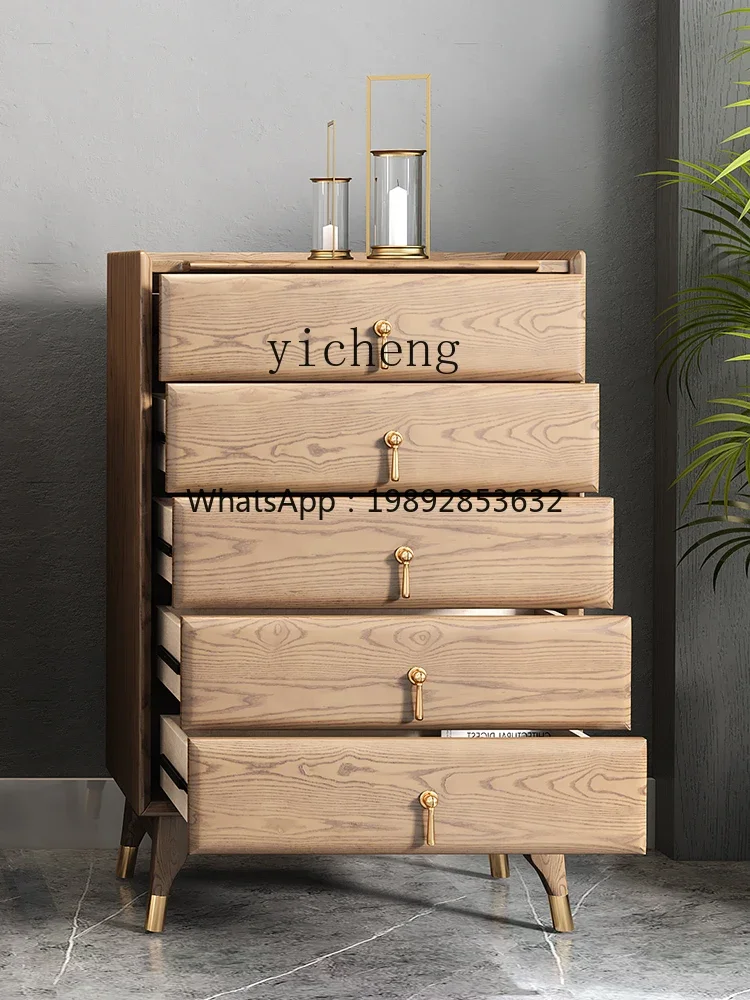 

K8 Solid Wood Living Room Chest of Drawers Simple Modern Bedroom Wall Storage Cabinet Chest of Drawers