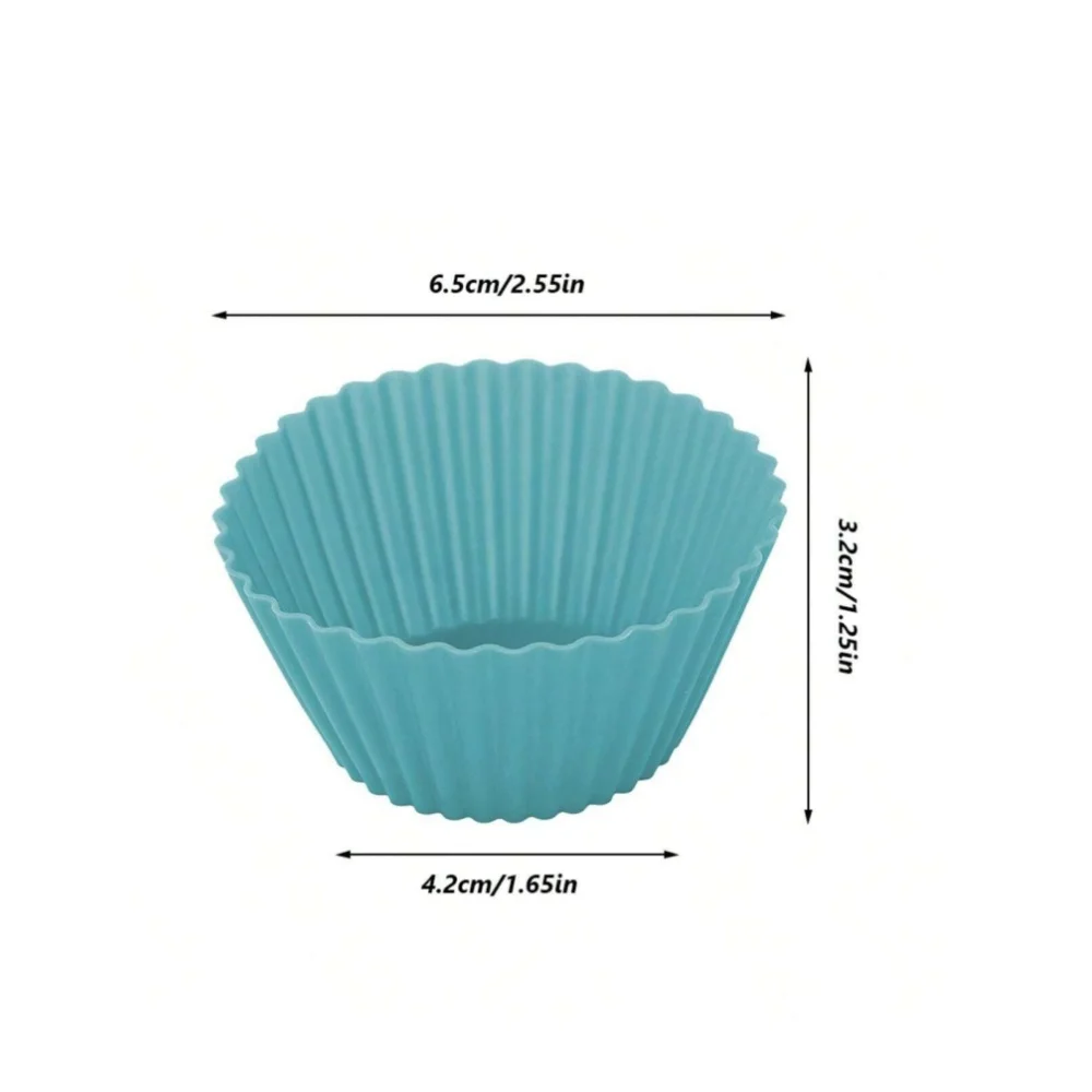 12pc silicone cupcake liner, reusable baking muffin cup liner, suitable for cupcakes, multi-color, dishwasher-washable.