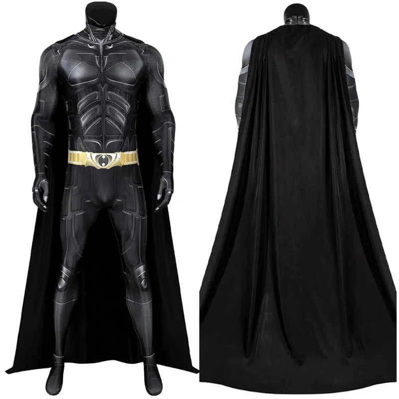 

Bruce Cosplay Wayne Costume Movie Dark Knight Rises Superhero Jumpsuit Cloak Man Halloween Carnival Outfits For Male Role Play