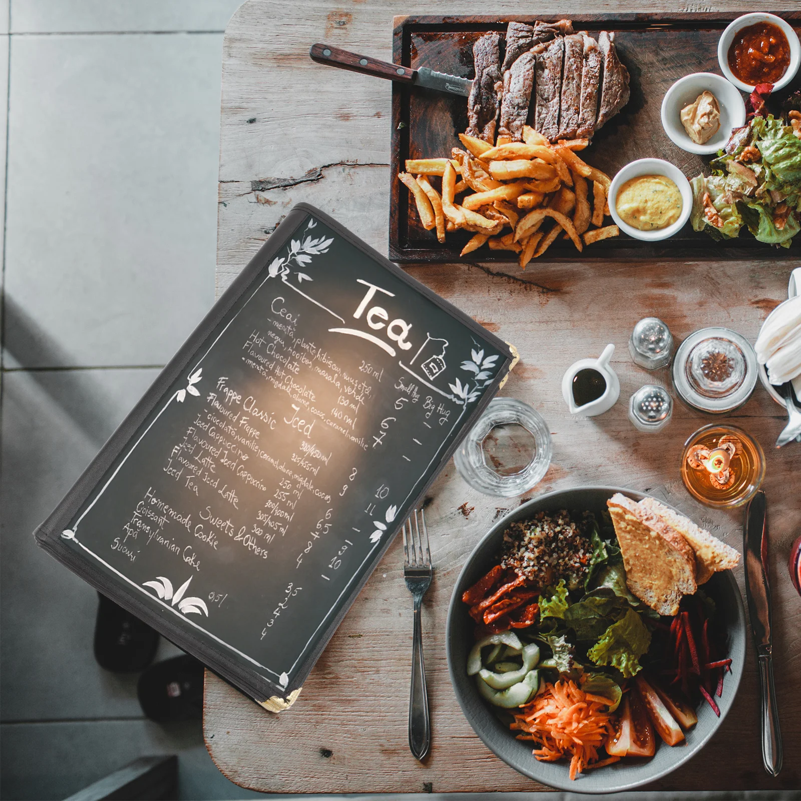 Menu Cover Book Premium Pvc Waterproof Oil-Resistant Restaurant Menu Protector Hotel Cafe Bar Clear A4 Holder Reusable