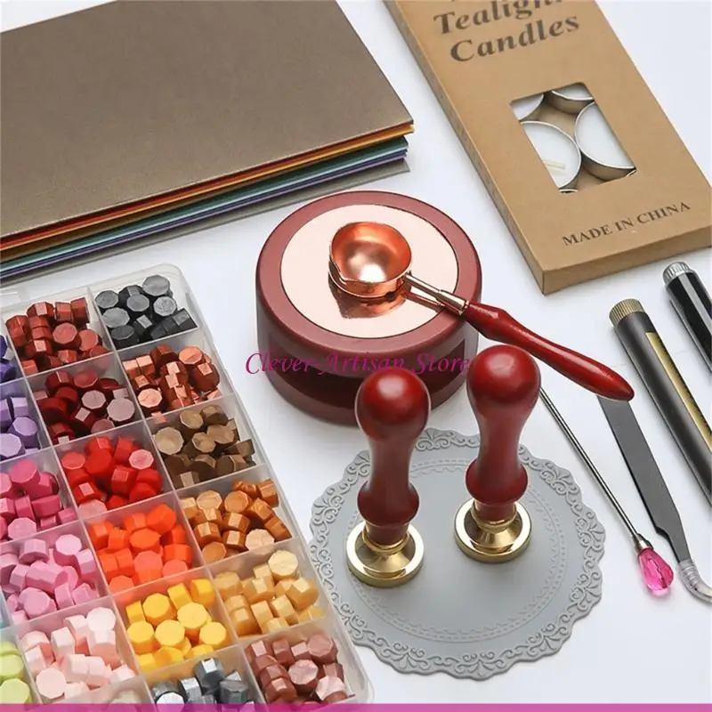 E06B Wax Seal Stamp Set for Appreciation Cards, Gift Wrap, Sealing Envelope