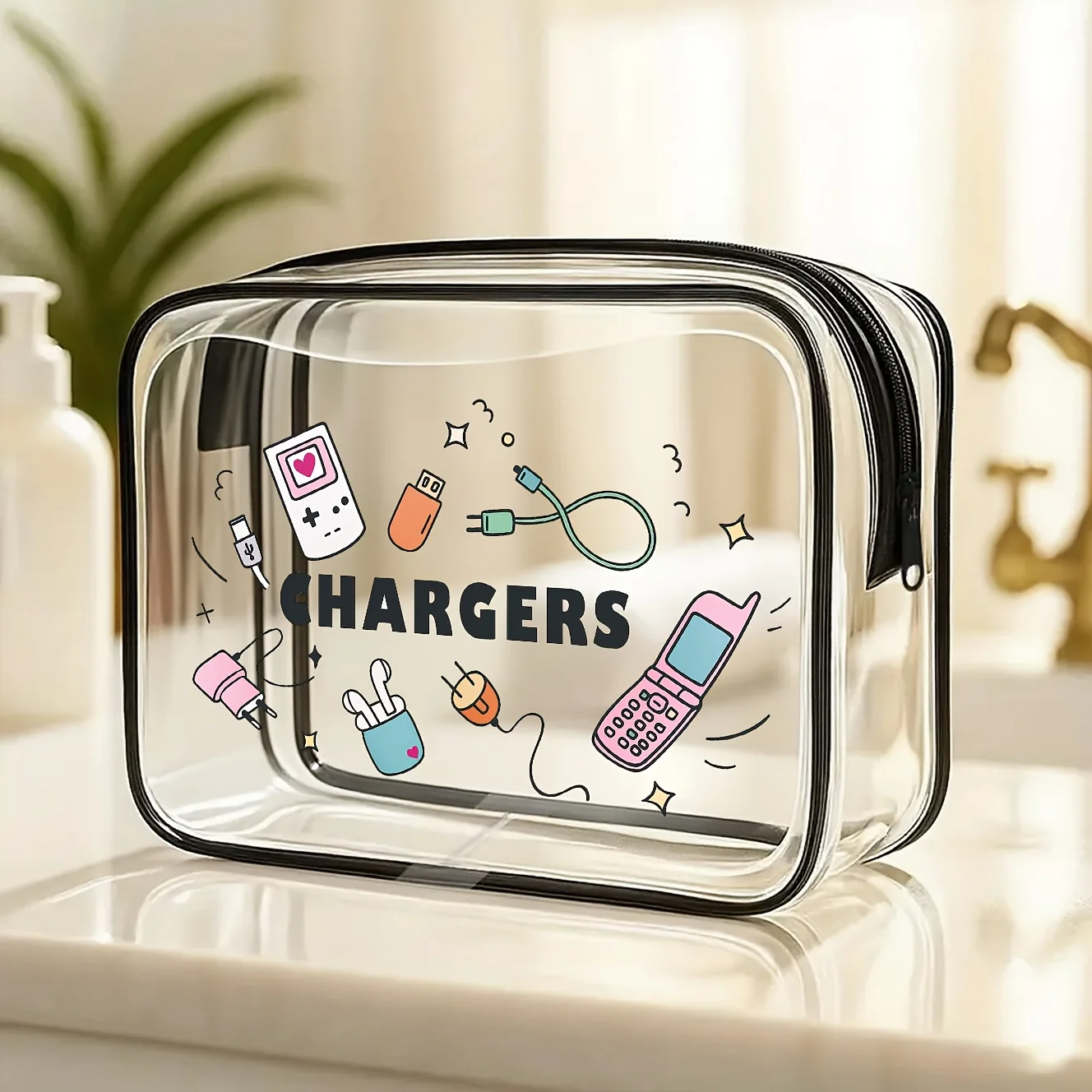 

Pvc Makeup Bag High Quality Travel Toiletry Organizer Lightweight for Women and Girls Portable and Easy to Clean Bags for Women