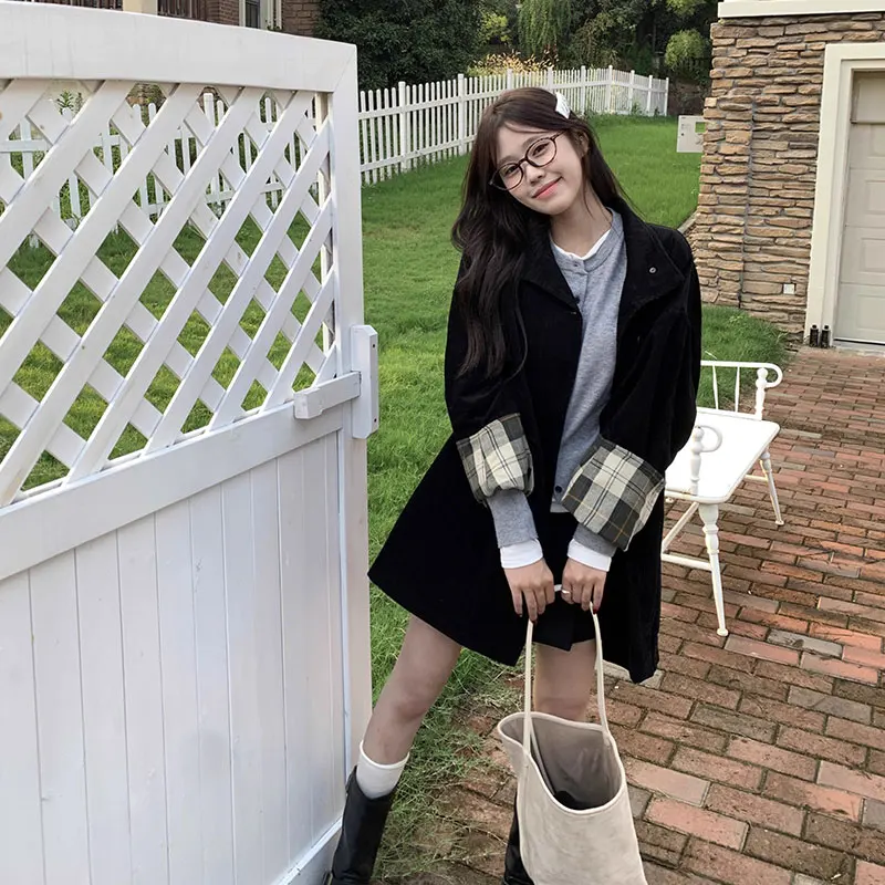 

Классическое женское пальто с поясом и круглым вырезом, винтажное, А-силуэт, осеннее, с длинными рукавами, средней длины, на одной пуговице