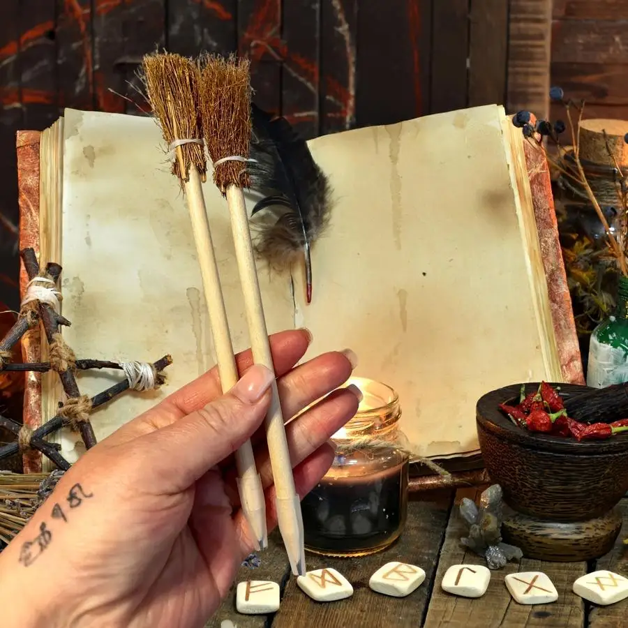 1/5/10/20/50/100pcs Magic Writing Experience Flying Broom Pen - Wizard-Shaped Magical Writing Pen, Unique Creative Stationery Gi