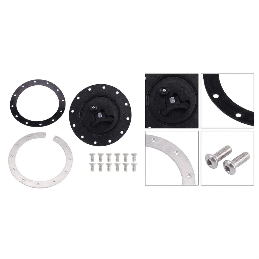 Fuel Pressure Regulator Flush Mount Kit Black Gas Cap Assembly Solution Snug Fit Design Rust Resistant Coating