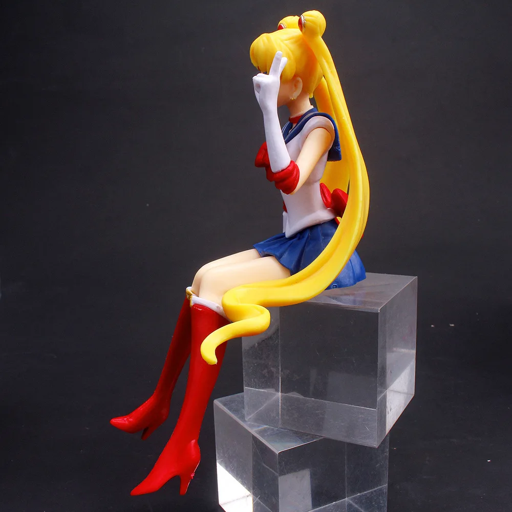 New Kawaii Anime Sailor Moon Tsukino Action Figure Wings Cute Doll Cake Decoration Collectible PVC Model Girls Birthday Gift Toy