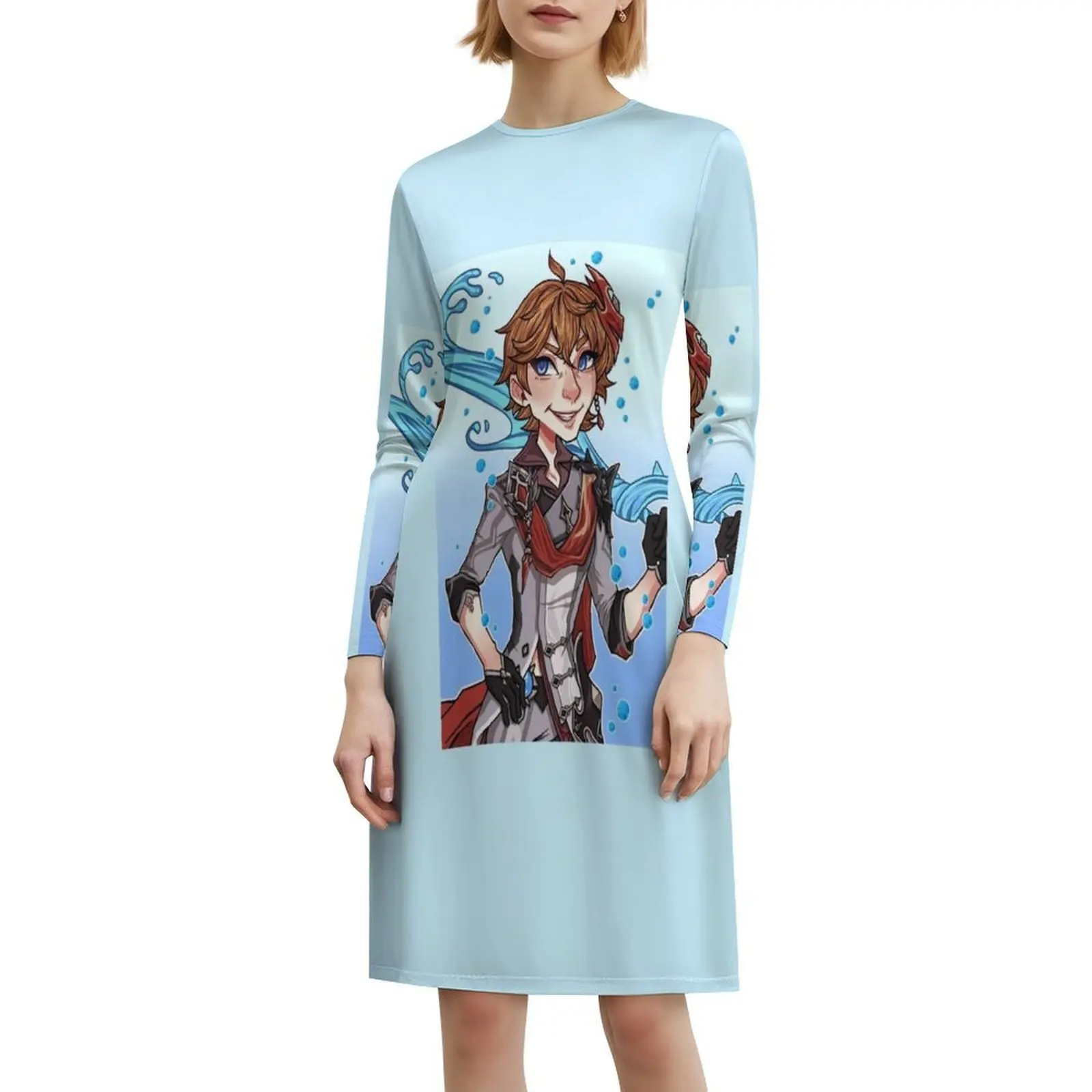 فستان جينشين إمباكت تارتاليا بفتحة عنق على شكل قلب فستان حفلات صيفي أنيق للنساء جينشين إمباكت تارتاليا تشايلد أنيمي