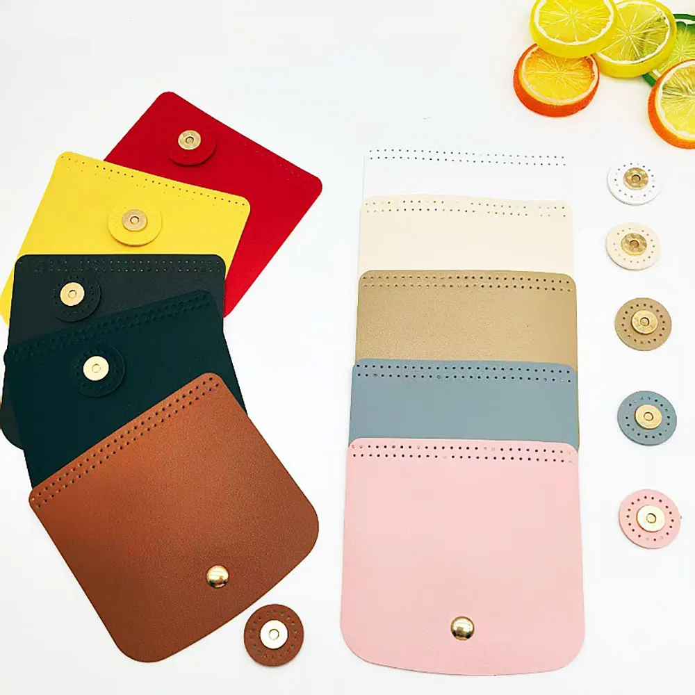 1Pcs PH Bag Flip Cover Rectangle Imitation Leather Bag Cover Sew on Faux Leather Tab Closure With Alloy Buckle