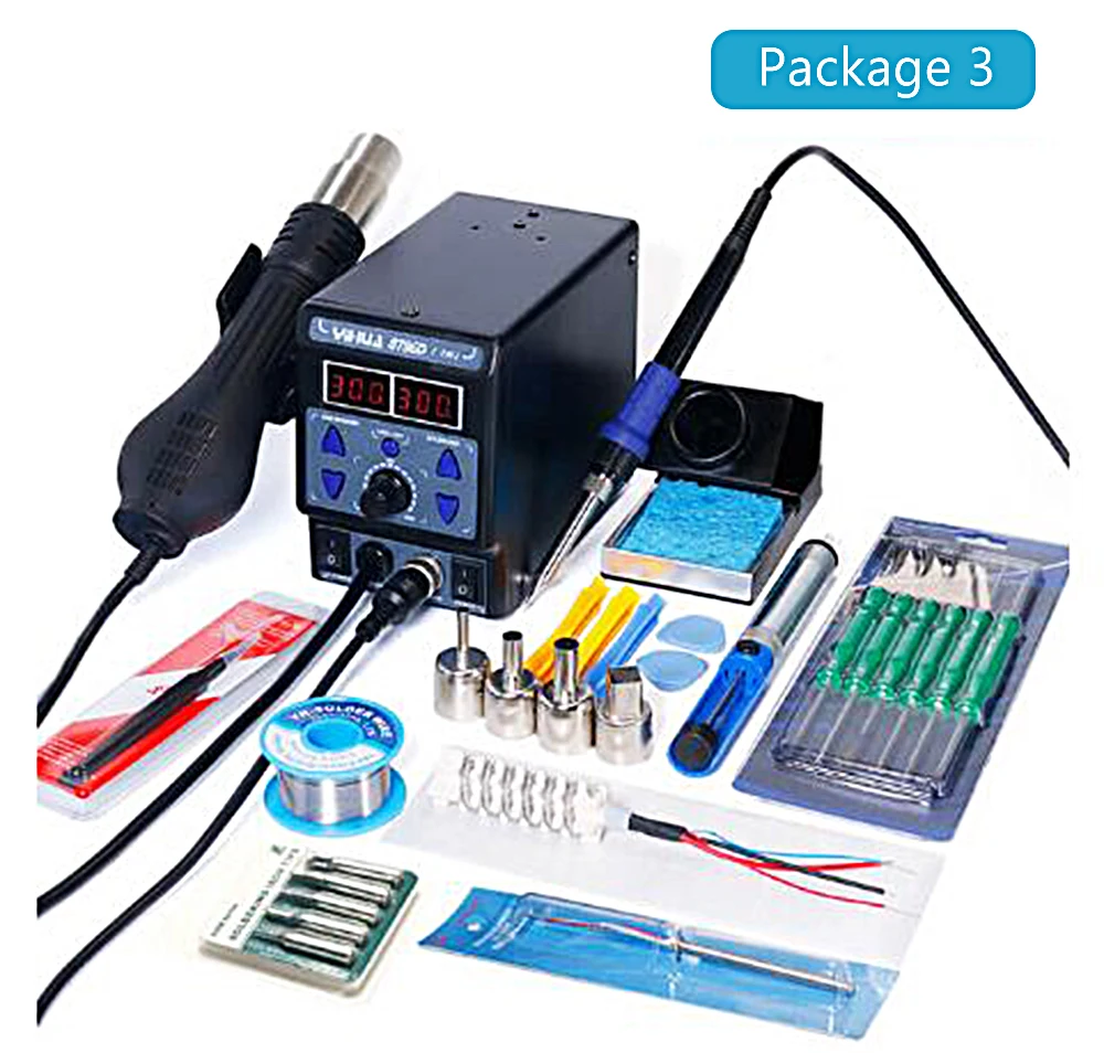 

Hot Gun Soldering Machine Hot Air Soldering Iron YIHUA 8786D-I Rework Station Phone Repair BGA 740W Double Digital Display