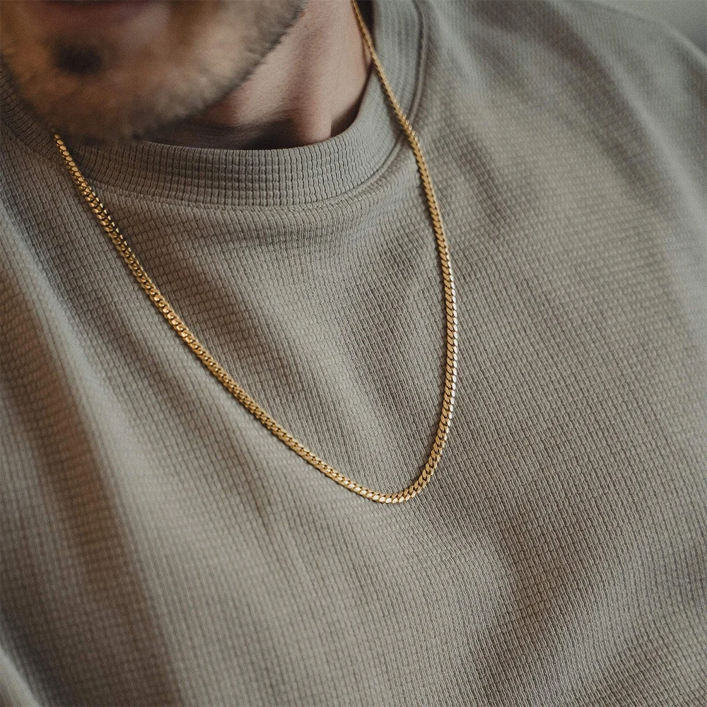 eManco Men\'s hip hop Cuban chain  Europe and the United States titanium steel does not lose color Necklace Personalized Jewelry