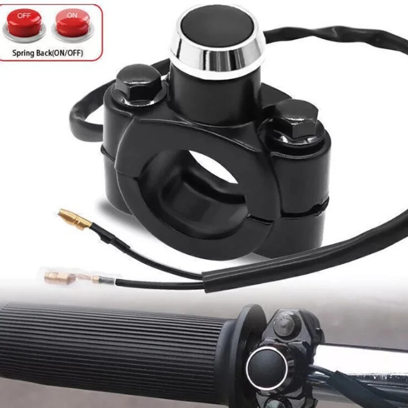 

Universal 7/8" Motorcycle Switch Handlebar Mount Horn Headlight Strobe Momentary Switch Button Aluminum Alloy Interruptor