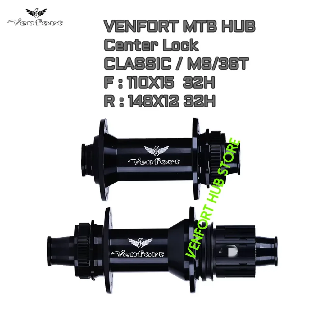 VENFORT 36T Ratchet  2024 NEW Black Bicycle Hub 28H/32H BOOST Thru Axle/Quick Release Version MTB Bike R135X10 F142x12 R148X12