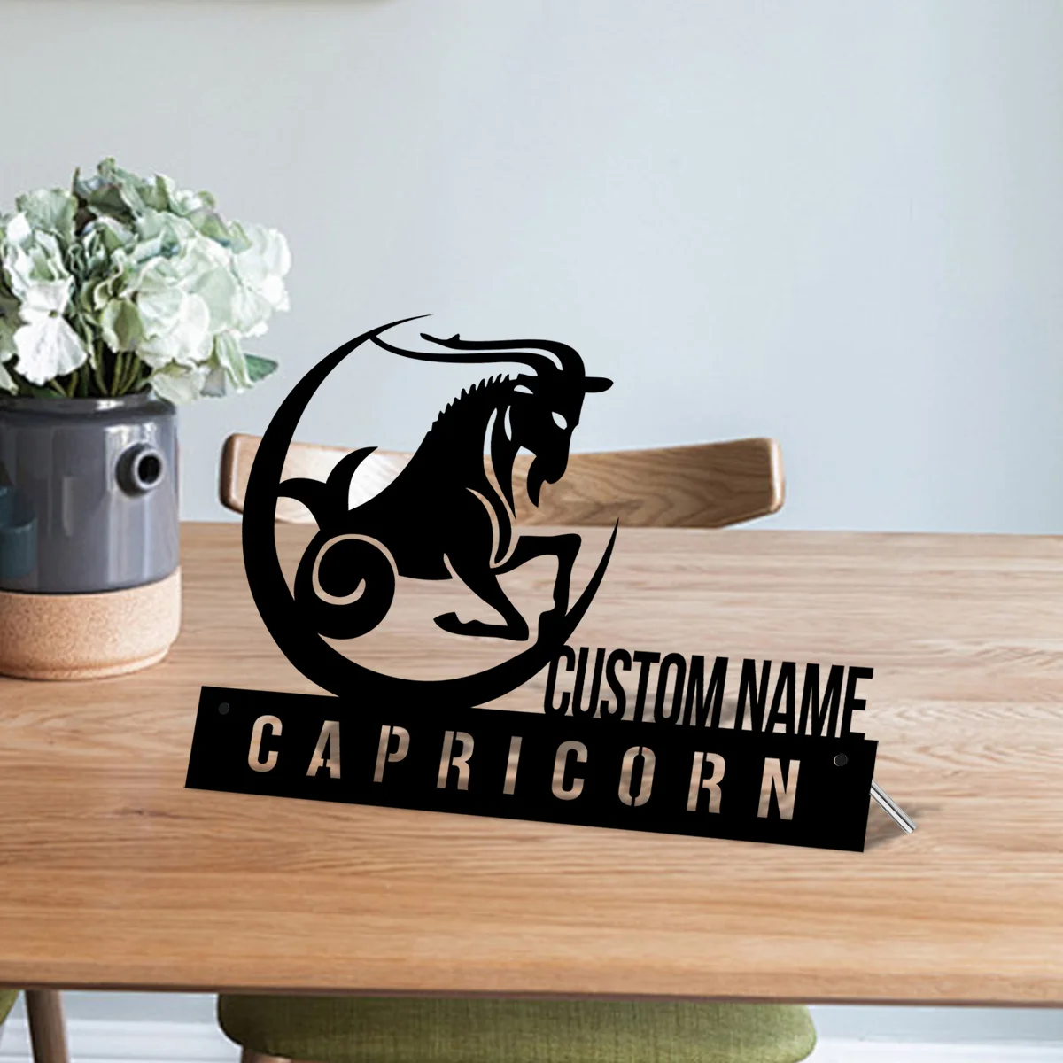 Custom Capricorn Desk Name Plate Wedge,Personalized Zodiac Horoscope Nameplate Office Sign Company Astrology Plaque Decor Gift