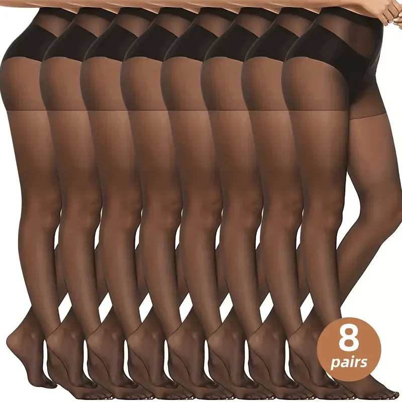 2/5/8/10 Paar Damen-Strumpfhosen mit schmaler Passform, Anti-Hook-Seidenstrumpfhose, hohe Elastizität, atmungsaktiv, ultradünne Socken-Leggings