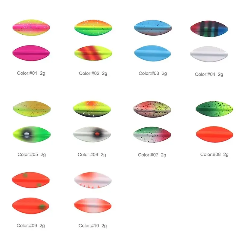 Metal Fishing Spoon 2g 26mm Inline Spoon UV Colors Trout Fishing Lures Slow Wobbling Freshwater Aritifical Spinner Bait - view 3