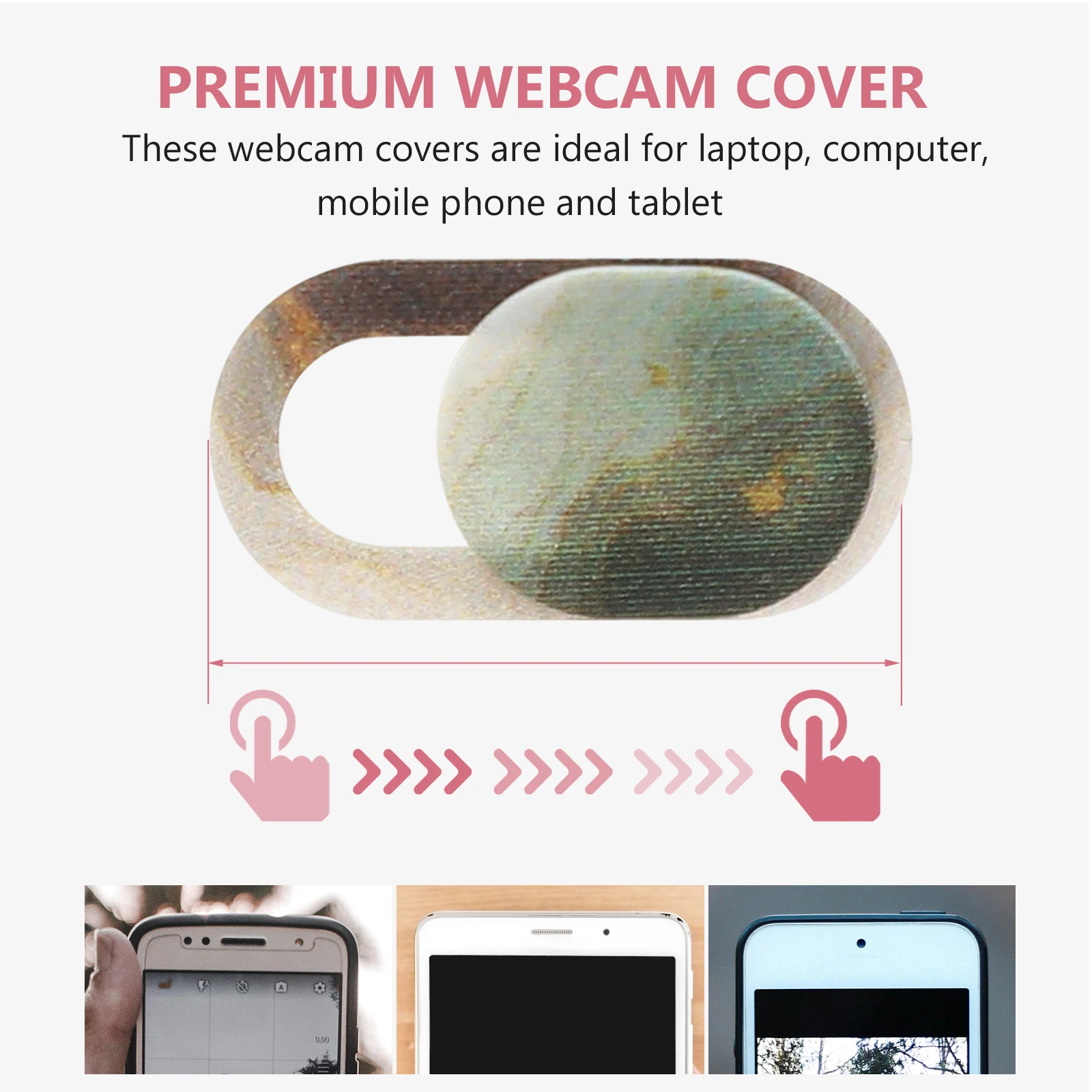 

3pcs Webcam Privacy Cover Slider for Laptop Phone Computer Web Cam Protector Plastic No Residue