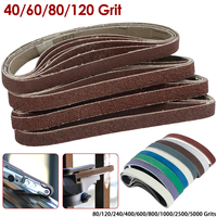 20Pcs 13mm x 457mm Sanding Belts Sander Abrasive Belt Tool Polishing Grinding Belt for Sanding Wood Metal Plastic Grit 60/80/120