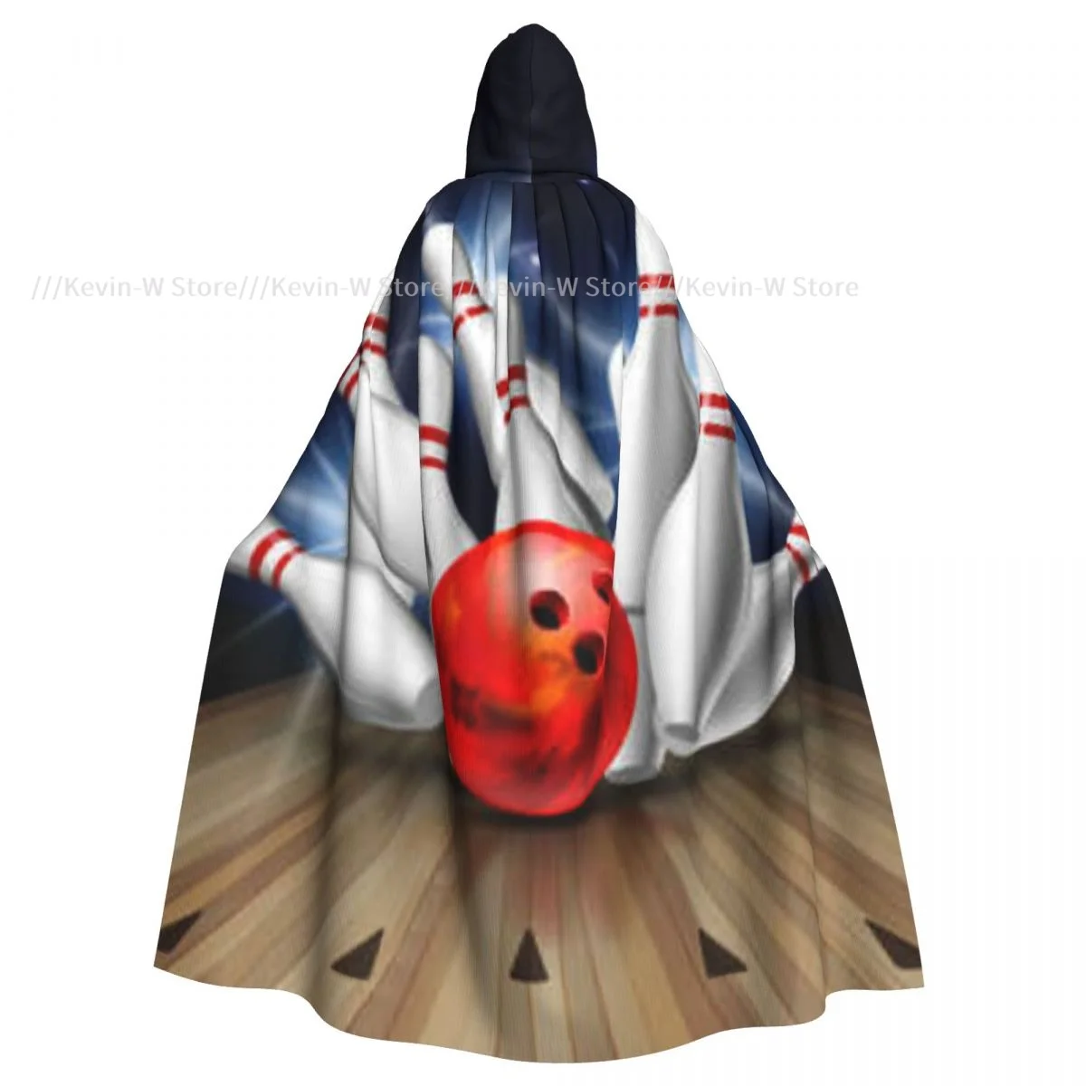 Adult Cloak Cape Hooded Bowling Ball Crashing Into The Pins Medieval Costume Witch Wicca Vampire Elf Purim Carnival Party