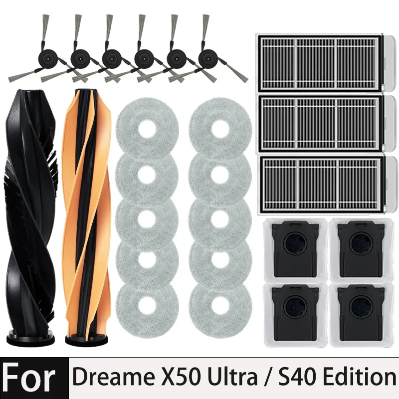 Dreame X50 Ultra/X50 Master/L50 Pro Ultra/L40S Pro Ultra/L40s Ultra/MOVA V50 Ultra Parts Main Brush Filter Mop Cloth Dust Bag