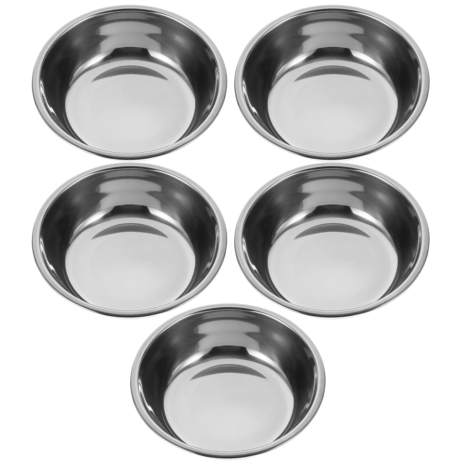 

5 Pcs Stainless Steel Pet Bowls Dog Food Containers Cat Kitten Bowls Dishes Feeding Supplies Large Capacity Easy Round