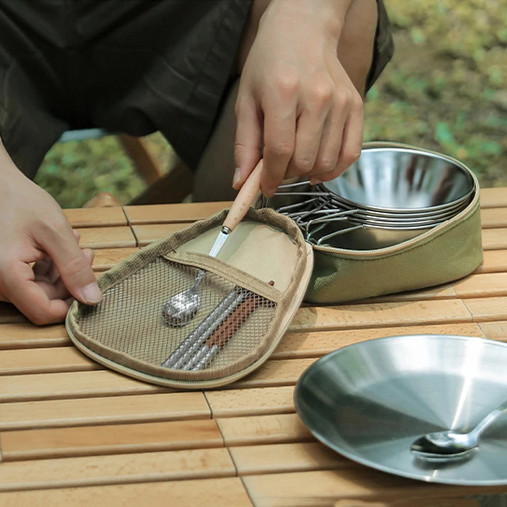 Sierra Bowl Aufbewahrungstasche, Oxford, wasserdicht, für Geschirr, Tassen, Tragetasche, Organizer, Outdoor, Camping, Reisen, Grill, Picknick – Detail 16