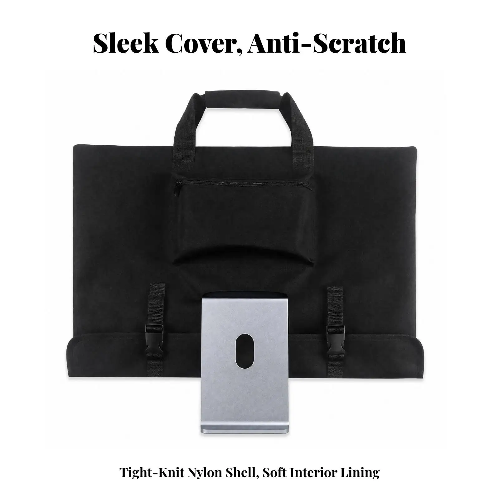 Nylon Desktop Computer Cover Monitor Protector with Multiple Storage Areas and Adjustable Straps for Secure Fit