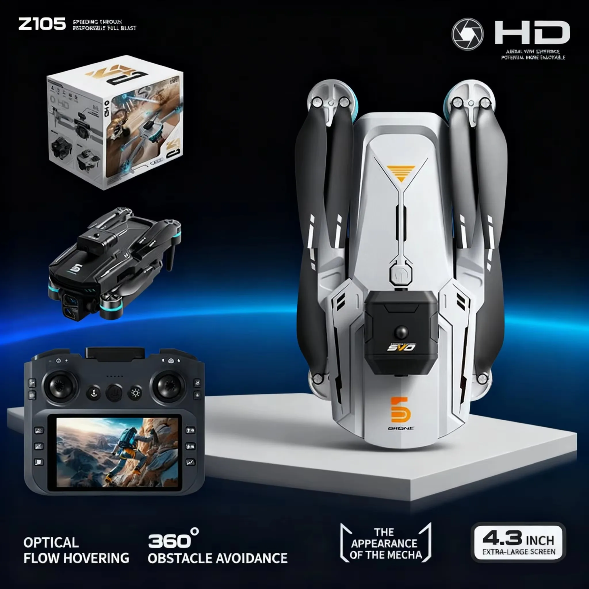 

4K WIFI HD дрон Z105 EIS антивибрационное оптическое положення потока инфракрасное предотвращение препятствий 2,4 ГГц полевые игрушки с защитой от помех Новый