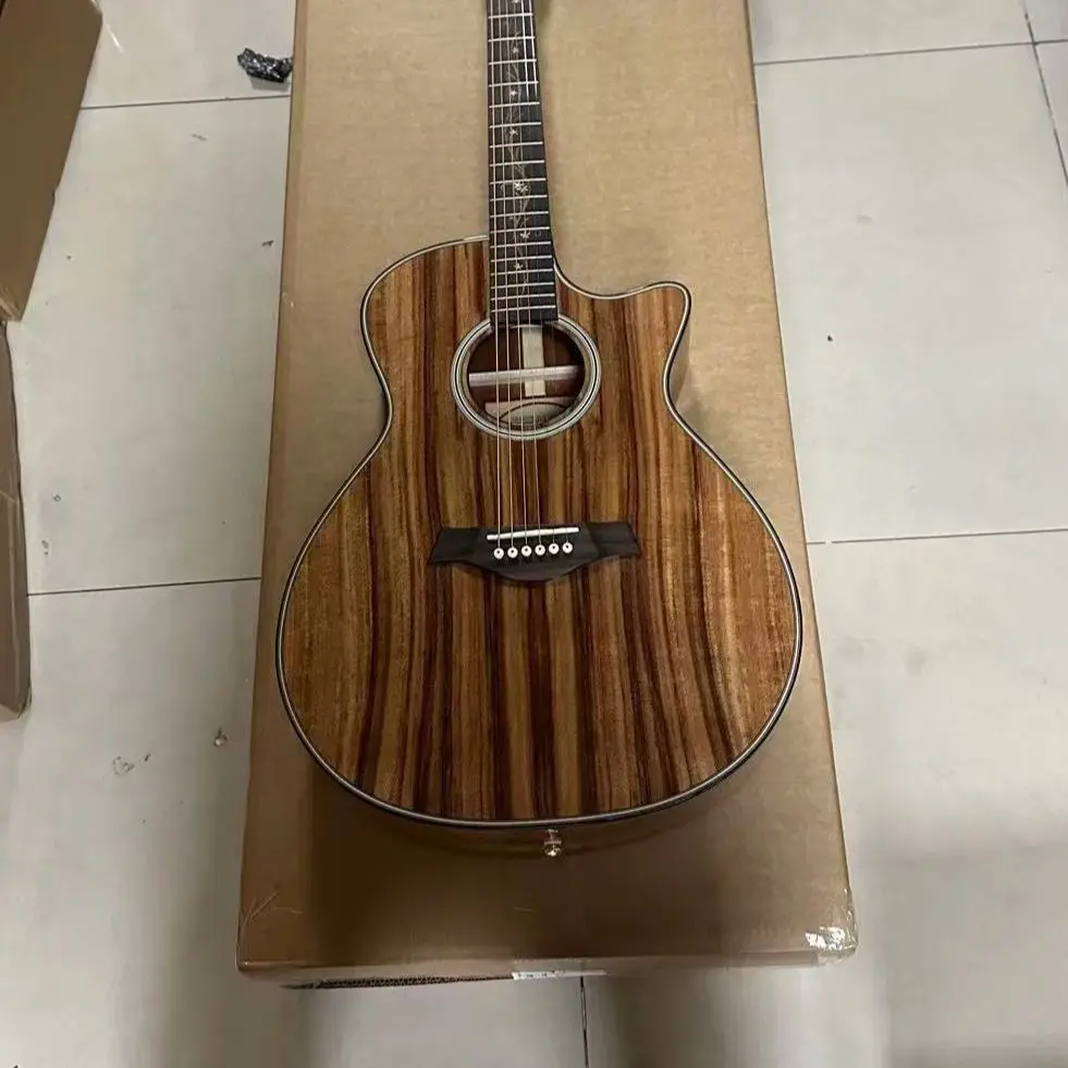 

Высококачественная акустическая гитара K24, темно-коричневая, цвет натурального дерева, цельный верх, костяной нут и седло, 20 ладов, 6 струн, идеально подходит для живых выступлений