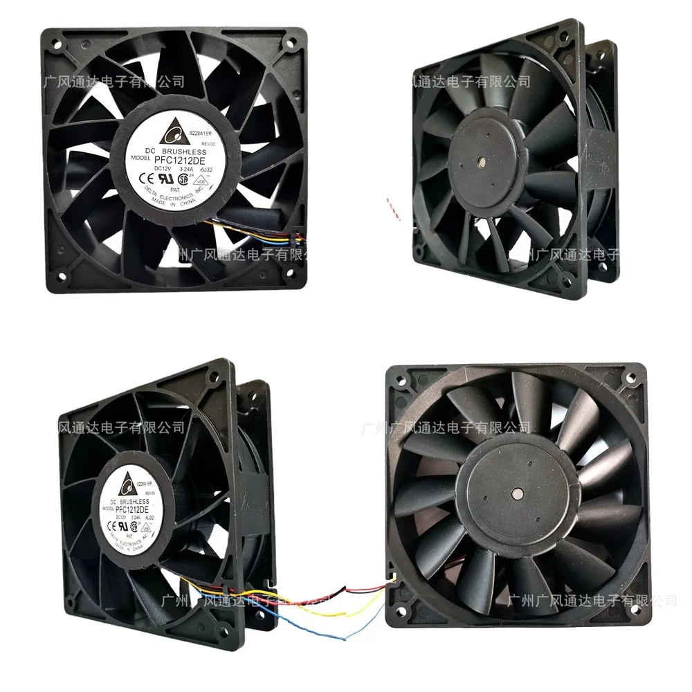 Ventilador de PC de Alto Flujo de Aire de 120 mm para Delta PFC1212DE 12V 3.24A con Control de Temperatura Antivirus, Silencioso y con Disipación de Calor