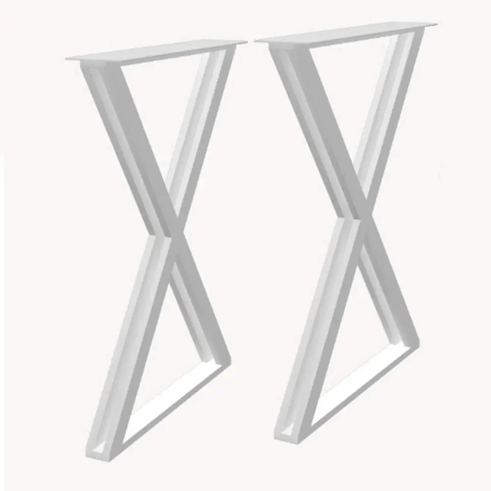 Industrial X-Shaped Table Legs, Metal Steel DIY Furniture Accessories, Antique Country Style, Height 28in/72.5cm, Floor Protecti