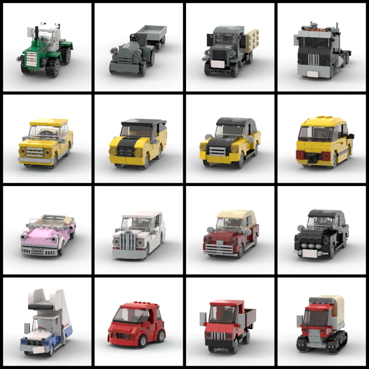 

Набор строительных блоков MOC City: мини-модели гоночных автомобилей, седанов, кемперов, минивэнов, грузовиков, тракторов. Детская игрушка-головоломка, подарок на день рождения.