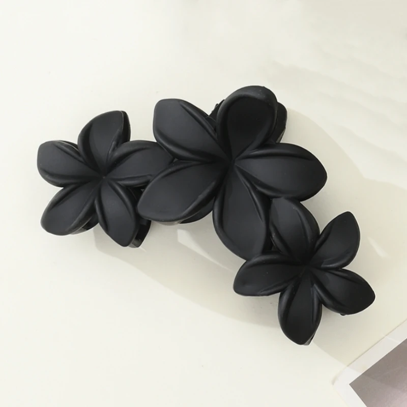 Pure Solid Color Matte Plastic Flower large Hair Claw Clip Big Trendy Pastel Rectangular Resin Hair Clip Claw for Women Girls