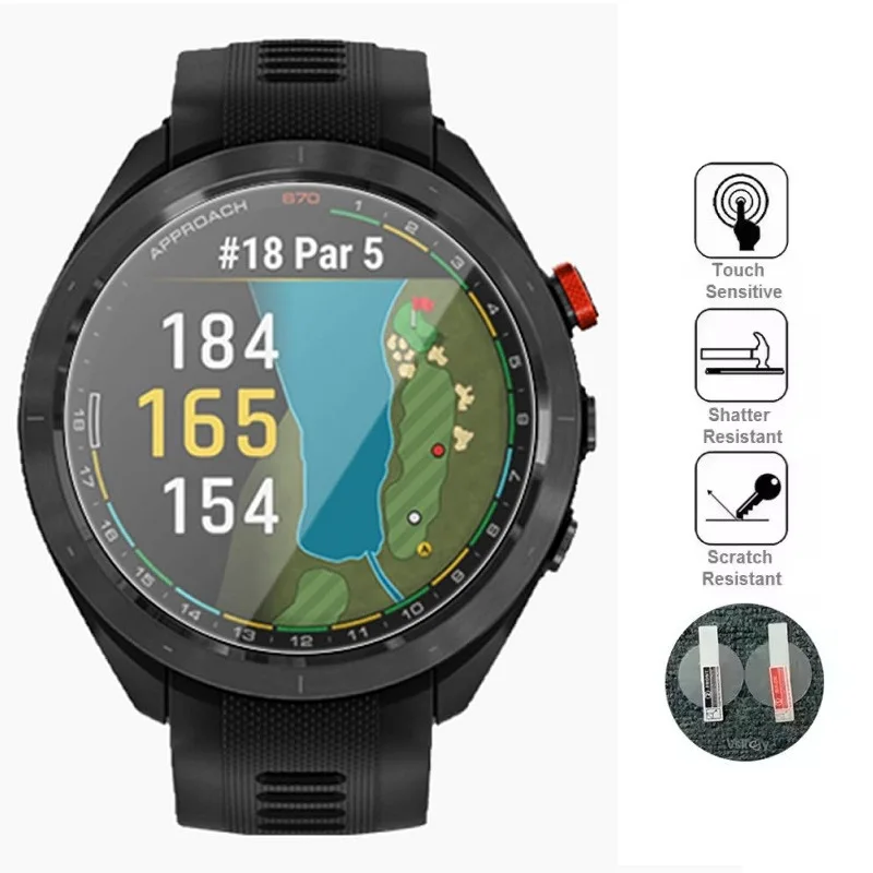 5 Stück Displayschutzfolie für Garmin Approach S70 47 mm/Approach S70 42 mm Smart Watch, gehärtetes Glas, kratzfeste Schutzfolie