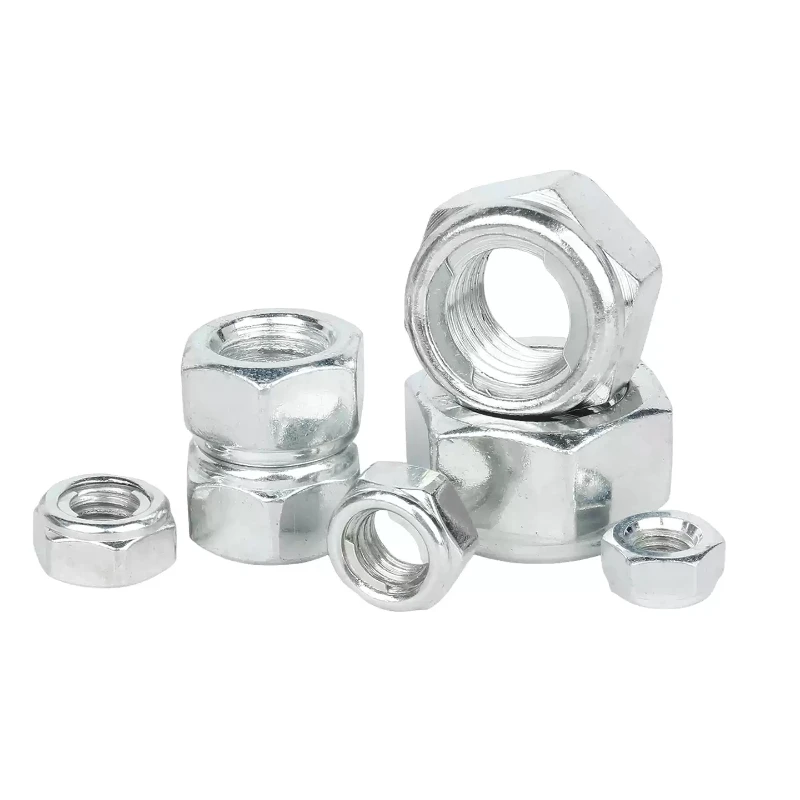 M4 M5 M6 M8 M10 M12 M14 M16 M18 M20 GB6184 Kohlenstoffstahl Verzinkte Sechskant-Selbstsichernde Muttern Metall-Sicherungsmuttern – Detail 2