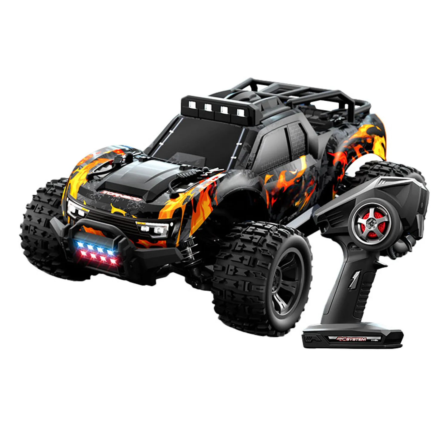 

1/18 2.4G RC High Speed Off Road Vehicle 28km/h 4WD Remote Control Car C8810 Brushed Motor ESC LED Lights RTR Battery Model Toy