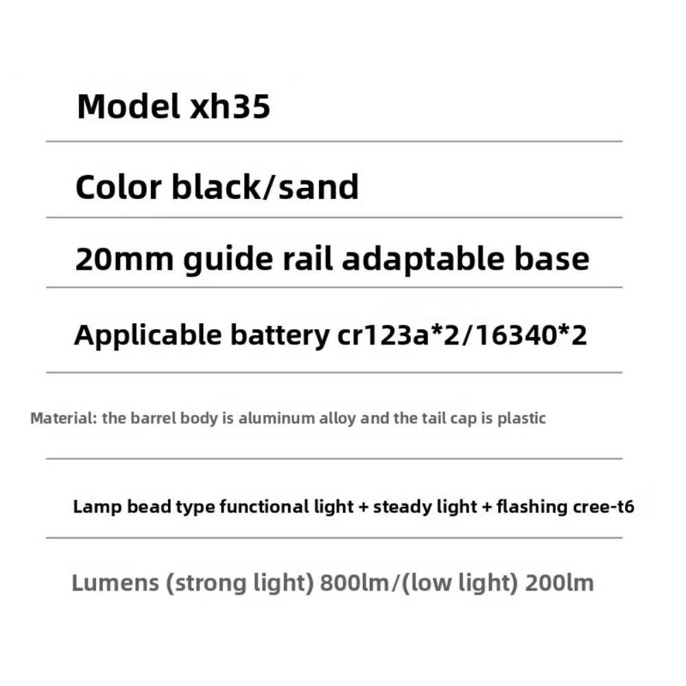 XH35 التكتيكية ضوء قوي فلاش مصباح يدوي معلق مصباح ليد P320 P1 G17 18 19 التكيف