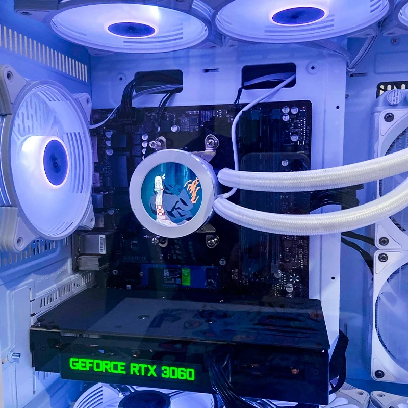 2.1 2.8 인치 IPS 보조 화면 480x480 USB 수냉식 원형 LCD CPU GPU RAM HDD 모니터링 AIDA64 미니 PC 게이머 디스플레이 없음 썸네일 4