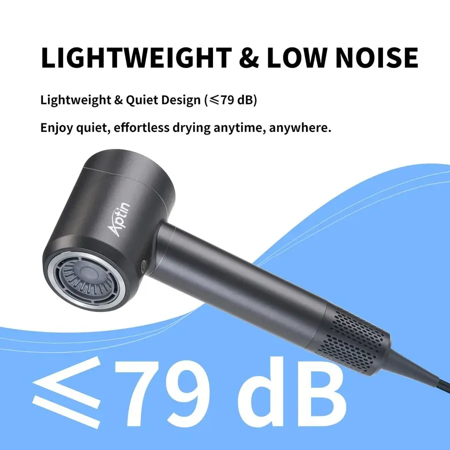 Hair Dryer 110K RPM 1250W Fast Drying, 200M Negative Ion Care, Dual Overheat Protection, AntiStatic Low Noise, 2 Heat amp 2 Spee