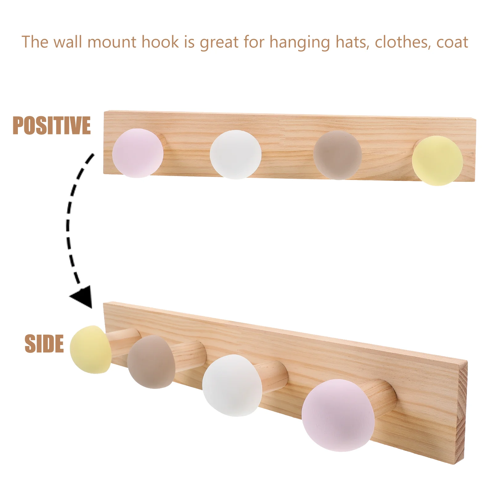 Semi-circular Ball Hook Coat Door Hanger Hangers Animal Hanging Towel Wall Wooden Bathroom Storage Office