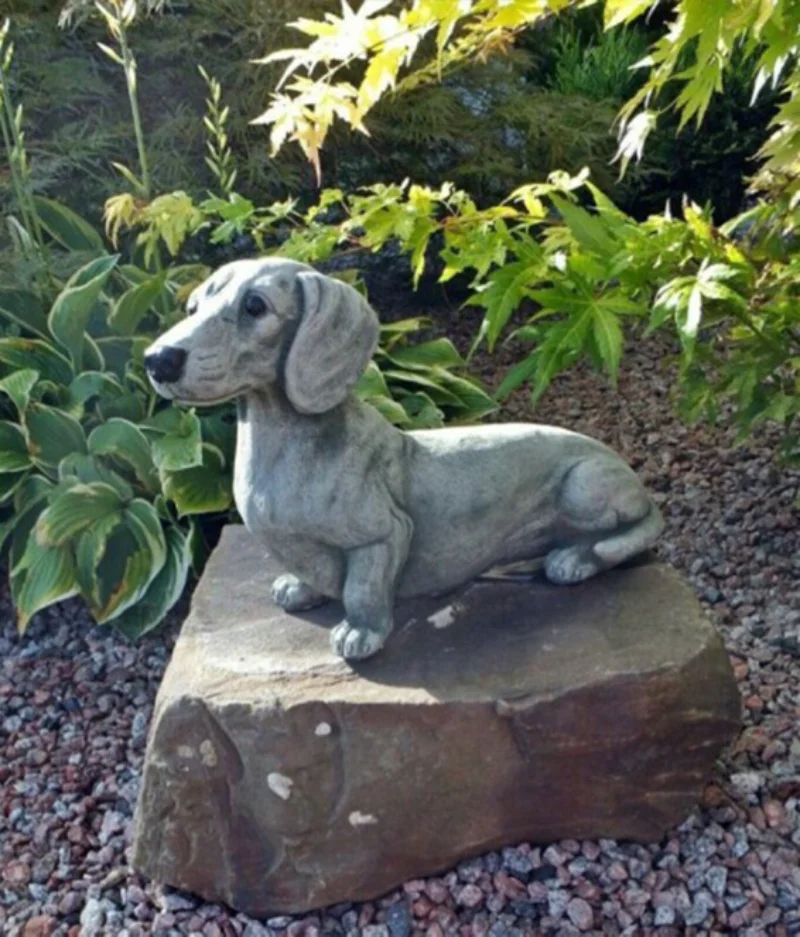Dachshund Statue Garden Decor Resin Crafts Dog Lover Gift Sculpture Patio Lawn Courtyard Home Decoration