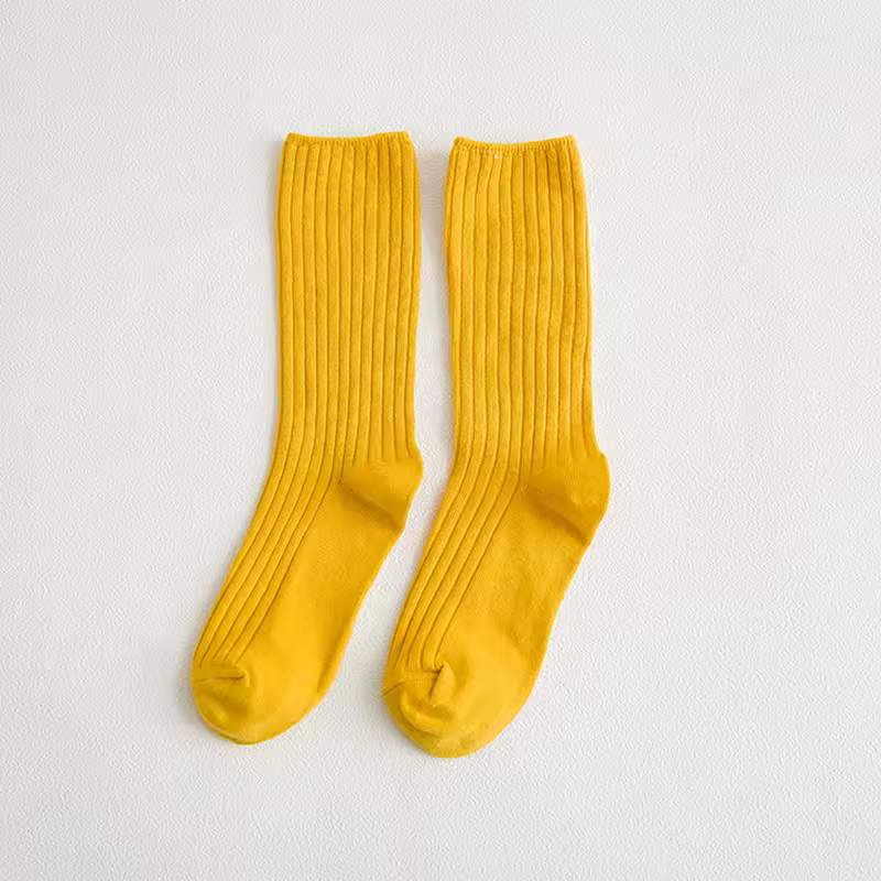 1 Pair Retro Women Cotton Loose Socks Autumn Winter Knitting Solid Color Long Black Korean Japanese Student Girls Stockings - Image 16
