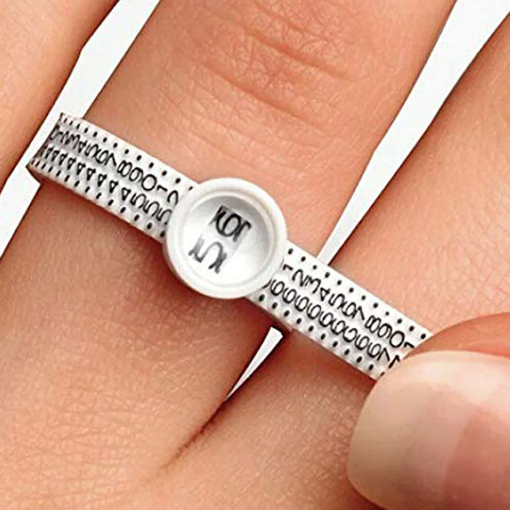 Cinta métrica de anillo [paquete de 2], cinta métrica de calibre de anillo, herramienta de medición de tamaño de anillo para medición de detección de tamaño de anillo, plástico