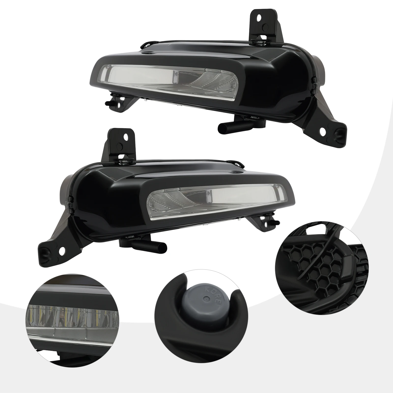 LED DRL ضوء الضباب النهاري (يسار ويمين) لسيارة لاند رينج روفر إيفوك 2016 2017 2018